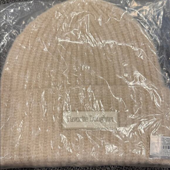 Favorite Daughter Ribbed Beanie with Patch - Ivory OS main image 4